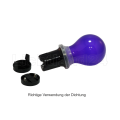 E27 - "Easy Click" Duroplast Illu Fassung mit Haken und konischer Silikon Dichtung für Flachkabel