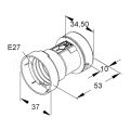 E27 - Profi Illu Fassung mit Flanschplatte und Dichtung für Flachkabel aus Thermoplast