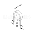 E27 - Profi Illu Fassung mit Flanschplatte und Dichtung für Flachkabel aus Thermoplast
