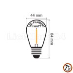 E27 City LED - 1 Watt U-Filament ST44 Lang-Tropfenlampe...