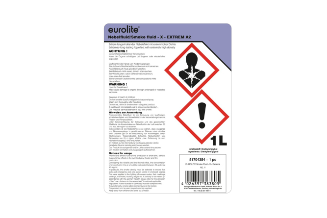 EUROLITE Smoke Fluid -X- Extrem A2, 1l Nebelfluid