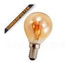 E14 RETRO SPIRAL LED Filament Tropfen G45 2W 2200K GOLD...