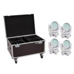 EUROLITE Set 4x LED TMH-X4 Moving-Head Wash Zoom ws + EU...