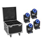 EUROLITE Set 4x LED TMH-H240 Beam/Wash/Flowereffekt + Case