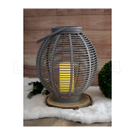 Große Solar Laterne in Rattan-Optik mit LED Kerze...