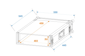 ROADINGER Rack Profi 2HE 45cm