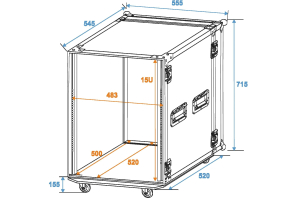 ROADINGER Rack Profi 15HE 45cm mit Rollen