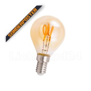 E14 RETRO SPIRAL LED Filament Tropfen G45 1W 2200K GOLD Vintage extra warmweiß
