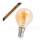E14 RETRO SPIRAL LED Filament Tropfen G45 1W 2200K GOLD...