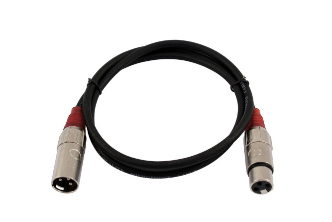 OMNITRONIC XLR Kabel 3pol 1,5m sw/rt