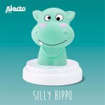 ALECTO Baby / Kinder LED Nachtlicht Nilpferd blau mit...