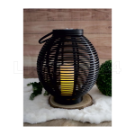 Große Solar Laterne in Rattan-Optik mit LED Kerze...