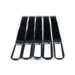 GAFER.PL Klett-Kabelbinder 25x260mm Schwarz 5er-Pack