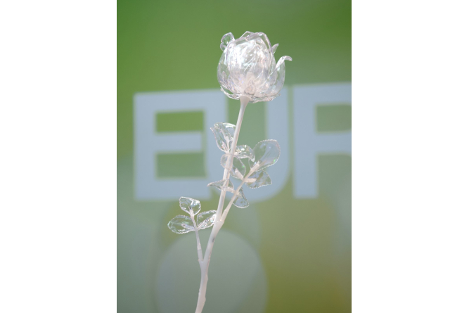EUROPALMS Kristallrose, Kunstblume, transparent, 81cm 12x