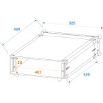 ROADINGER Effektrack CO DD 2HE 19 Zoll Flightcase 40cm...