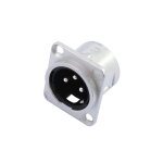 NEUTRIK XLR Einbaustecker 3-polig NC3MDL-1 Silber