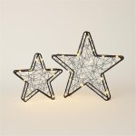 2er-Set LED-Metallsterne Schwarz – Ø 15,5...