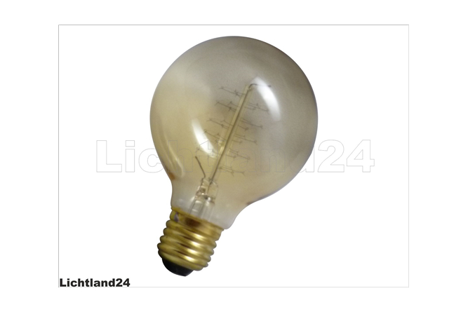 E27 - Edison Rustika GOLD GLOBE G85 Glühlampe 40...