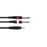 OMNITRONIC Adapterkabel 3,5 mm Klinke auf 2x 6,3 mm...