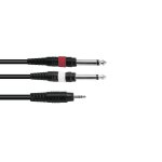 OMNITRONIC Adapterkabel 3,5 Klinke/2xKlinke 6m sw
