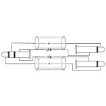 OMNITRONIC Adapterkabel 3,5 Klinke/2xKlinke 6m sw