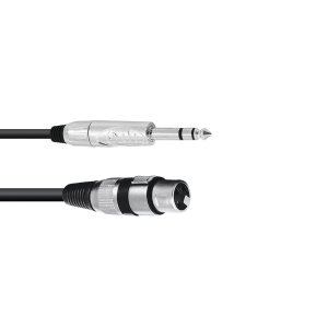 OMNITRONIC Adapterkabel XLR weiblich auf 6,3 mm Klinke stereo 2 m schwarz