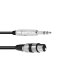 OMNITRONIC Adapterkabel XLR weiblich auf 6,3 mm Klinke stereo 2 m schwarz