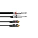 OMNITRONIC Adapterkabel 2xKlinke/2xCinch 1m sw