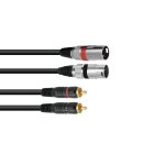 OMNITRONIC Adapterkabel 2xXLR(M)/2xCinch 1,5m sw