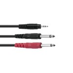 OMNITRONIC Adapterkabel 3,5 Klinke/2xKlinke ECO 3m