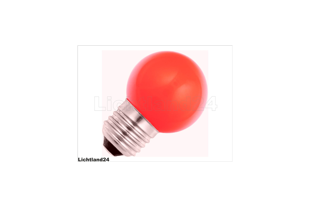 E27 - 1,0 Watt LED Color Ball - bunte Tropfenlampe - ROT (verglb. 15W)
