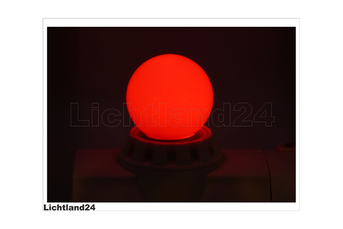 E27 - 1,0 Watt LED Color Ball - bunte Tropfenlampe - ROT...