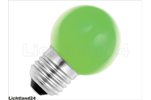 E27 - 1,0 Watt LED Color Ball - bunte Tropfenlampe - GRÜN (verglb. 15W)