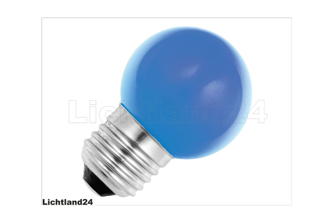 E27 - 1,0 Watt LED Color Ball - bunte Tropfenlampe - BLAU (verglb. 15W)