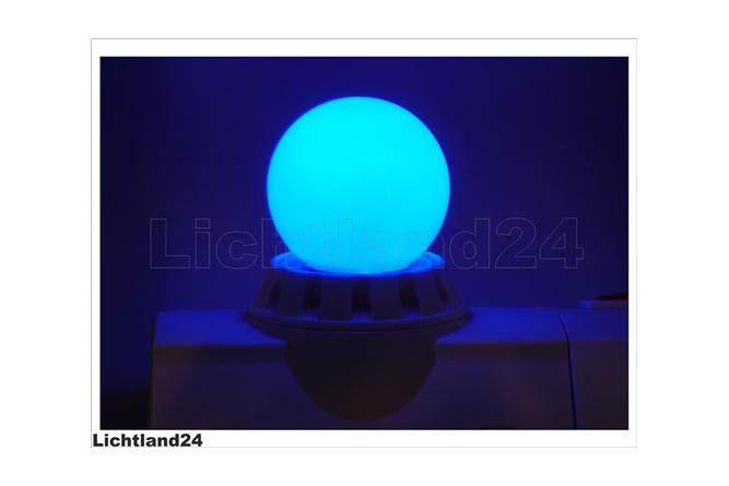 E27 - 1,0 Watt LED Color Ball - bunte Tropfenlampe - BLAU (verglb. 15W)
