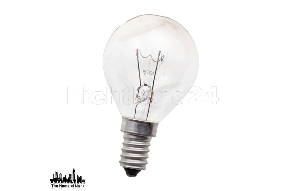 E14 - Stoßfeste RC 15 Watt Tropfenlampe G45 Glühlampe KLAR