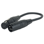 DAP XLR-Adapterkabel 3-pol Male auf 5-pol Female 0,25 m