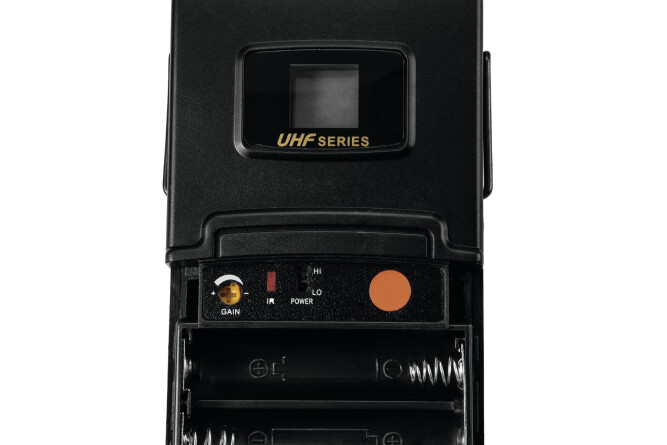 OMNITRONIC UHF-502 Taschensender 823-832MHz, inkl. Lavalier (CH B orange)