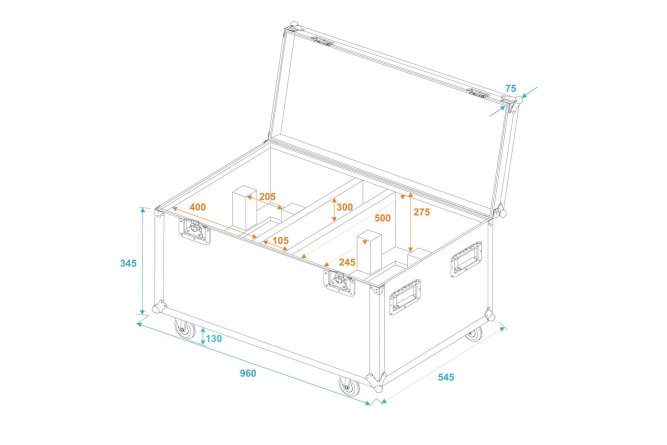 ROADINGER Flightcase 2x THA-250F