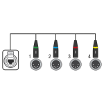 Showgear CS-4F/5 DMX-Shuttle 4-Kanal XLR (f) auf RJ45