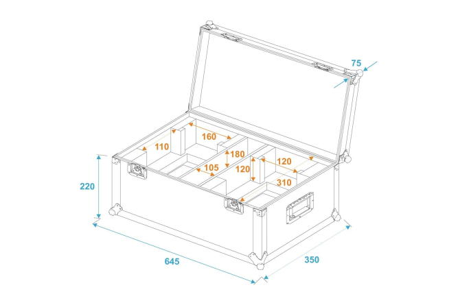 ROADINGER Flightcase 2x THA-40 PC