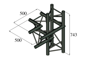 ALUTRUSS TRILOCK S-PAC-44 4-Weg-Stück \/ links