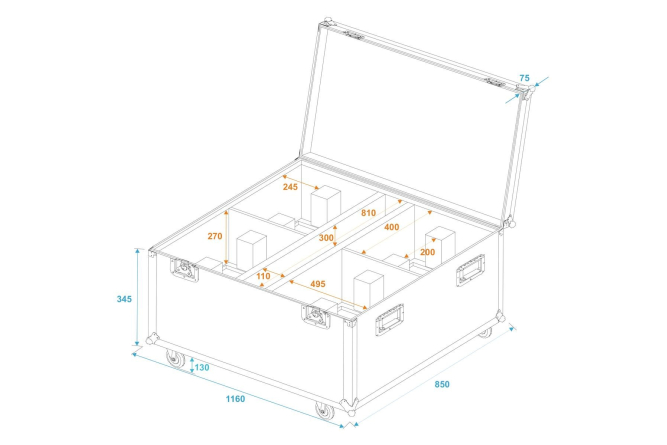 ROADINGER Flightcase 4x THA-250F