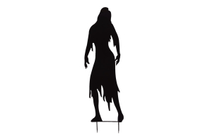 EUROPALMS Silhouette Metall Zombie Frau, 135cm