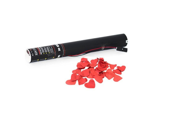 TCM FX Konfetti-Ladung elektrisch 50cm, rote Herzen