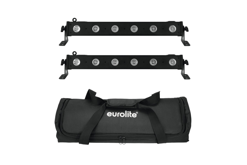 EUROLITE Set 2x LED BAR-6 QCL RGBW + Soft-Bag