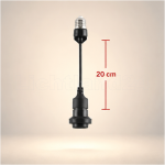 E27 Illu-Drop 20 cm mit Silikondichtung – schwarz