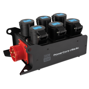 Showgear PowerCore c16a.6c Stromverteiler CEE 16A 5P auf 6x CEE 16A 1P