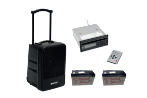 OMNITRONIC Set MOM-10BT4 Modular-Drahtlos-PA-System + CD-Player mit USB&SD + 2x Akku