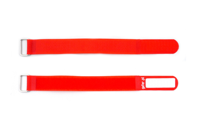 GAFER.PL Kabelbinder Klettverschluss 25x550mm 5er Pack rot
